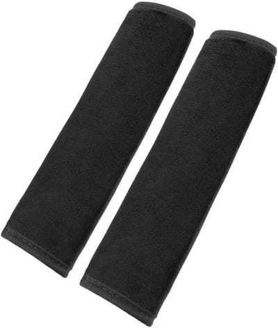 Autogordelkussen - Gordelbeschermer Set - Comfortabel Reizen - Ademend Dik Gevoerd - 27 x 16 x 2 cm - Zwart