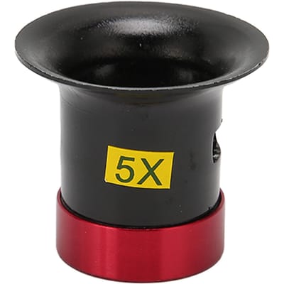 Montre Loupe 5x Grossissante Bords Arrondis Boîtier en Aluminium Rouge Noir Loupe d'Oeil de Réparation d'Horlogers pour black