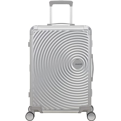 American Tourister Soundbox Alu Spinner 68 / 25 TSA Trolley Silver Lichtgrijs