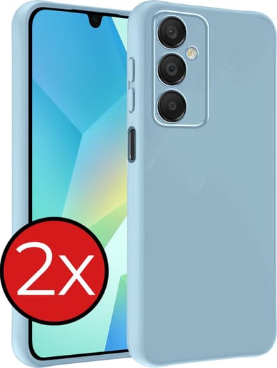 Hoesje - 2 Stuks - Geschikt voor Samsung Galaxy A16 - Sterk & Shockproof - Telefoonhoes - Back Cover - Case Siliconen - Telefoon Hoes - Lichtblauw