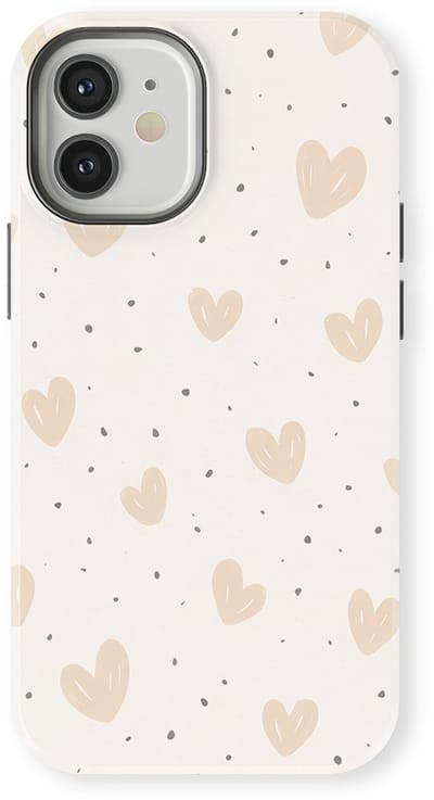 Tough Hoesje met Hartjes geschikt voor iPhone 12 Mini | Little Love Tough Case Geschikt voor Mag | Hartjes Print Backcover geschikt voor iPhone 12 Mini Calm Hearts