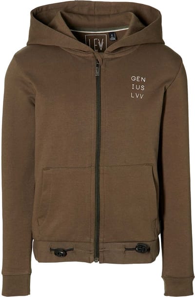 Levv hooded cardigan Mees olijf groen voor jongens - maat 116