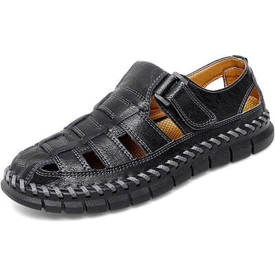 Sandalen Heren Zomer Sport Gesloten Leer Antislip Buitensandalen Heren Zachte Zool Zomer 44