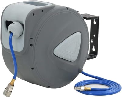 Automatische Slanghaspel - Intrekbare Slang - Werkplek Organiseren - Automatisch Vergrendelmechanisme - 20 Meter - Grijs