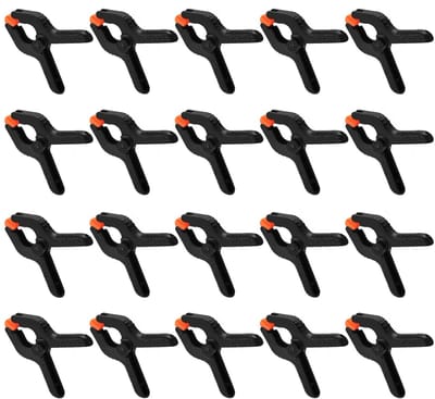 Dailygoods- Spanklem 20 Stuks - 2 Inch - Nylon/Plastic - Zwart - Ergonomische Handgrepen - Schokbestendig - Klem
