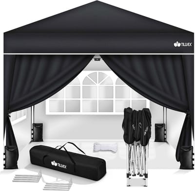 Pop-up Partytent - Vouwtent Tuin - Feestelijke Bijeenkomsten - Waterdicht UV 50+ - 3x3 Meter - Zwart