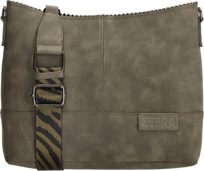 Zebra Trends Merel Schoudertas Dames - Handtas met verstelbare en afneembare schouderband - Tas van Imitatieleder - Olijfgroen