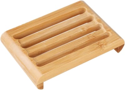 Handgemaakte zeepdispenser van bamboe, natuurlijk hout, perfect voor zeep en sponsopslag bij de gootsteen, duurzaam en stijlvol