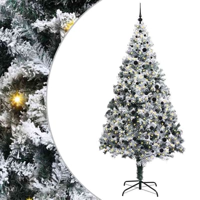 vidaXL - Kunstkerstboom - Wit - 240 - cm - PVC - en - Staal - en - Kunststof