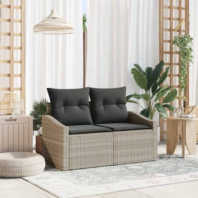 vidaXL - Tuin - Sofa - met - kussen - met - opslag - 123 - x - 62 - x - 69 - cm - poly - rattan