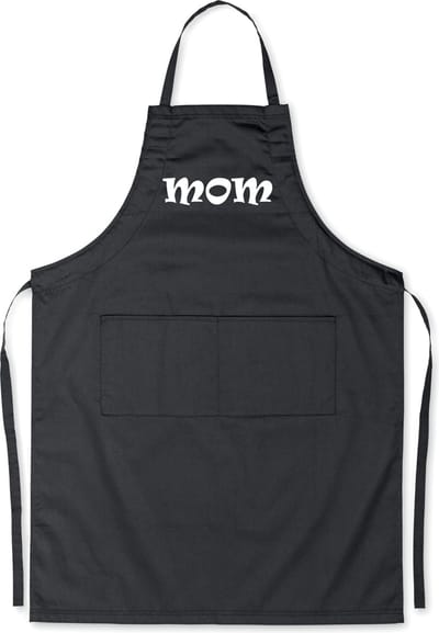 Benza Schort MOM - Grappige/Leuke/Mooie/Luxe Keukenschort - Zwart