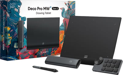 XPPen Deco Pro XLW (Gen 2) grafische tablet - 15 x 9 inch (Formaat A3) - X3 Pro Stylus 16K druk Wereldprimeur - Bluetooth professionele pentablet - met draadloze snelkoppelingen Afstandsbediening ACK05