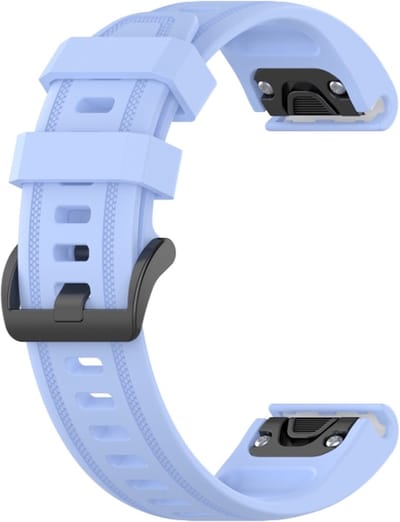 Siliconen bandje - geschikt voor Garmin Fenix 5S / 5S Plus / 6S / 6S Pro / 7S / 7S Pro / 8 (43 mm) / Approach S12 / S42 / S70 42 mm / Epix Pro (Gen 2) 42 mm / D2 Delta S / Descent Mk2S / Mk3(i) 42 mm - lichtblauw