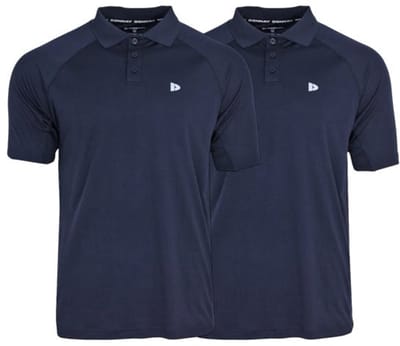 2-Pack Donnay - Sport polo (Björn) - Multi Sportpolo - Heren - Navy (010)- maat S