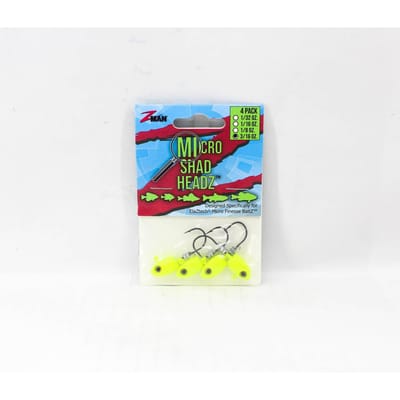 Zman Jighead Micro Shad HeadZ 3/16 oz Taille 2 4/paquet Tableau (6803)