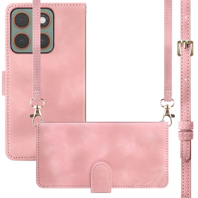 imoshion Hoesje - Geschikt voor Motorola Edge 70 - Bookcase met koord - Roze