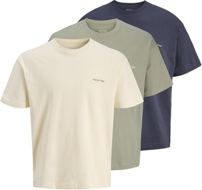 JACK&JONES - JORMONTAUK BACK GRAPHIC TEE SS 3PK MP - Heren - T-shirts
