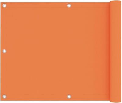 Balkonscherm - 75x400 cm - Oxford Stof - Oranje - Privacy Doek voor Lage Reling - Weersbestendig Balkonzeil - Windbescherming & UV-bestendig - Inclusief Bevestigingskoord
