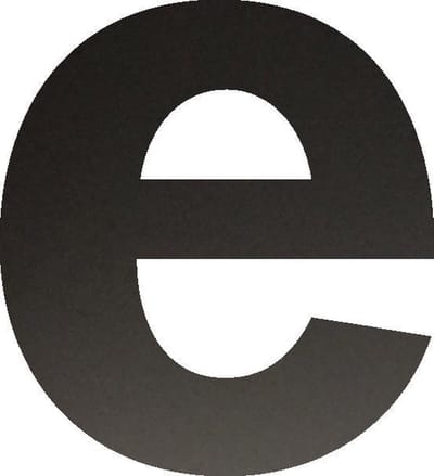 Huisnummer 9 cm - Letter e - Mat Zwart RVS