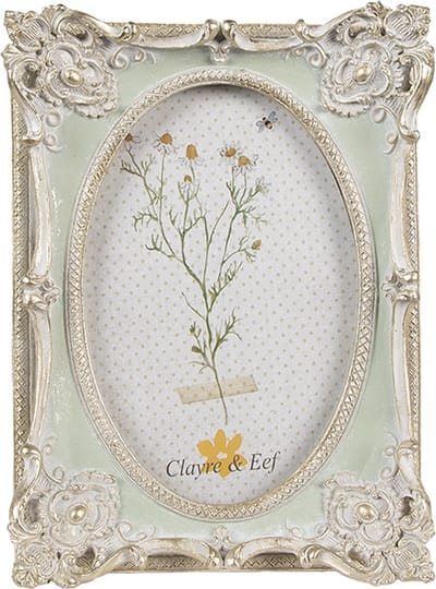 Clayre & Eef Fotolijst 10x15 cm Groen Polyresin