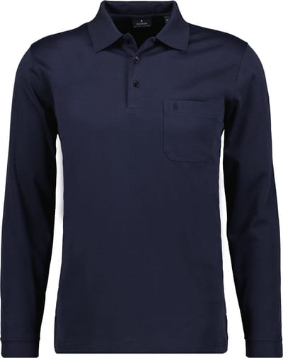 Ragman Poloshirt Soft Knit Polo Knopf Langarm