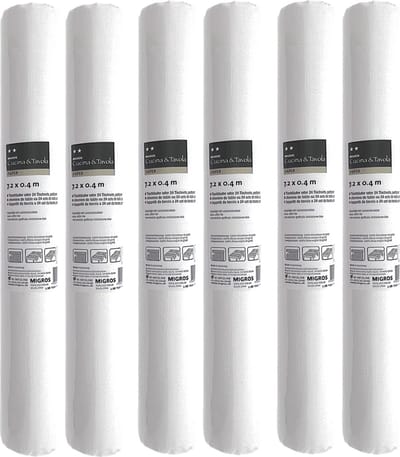 3-IN-1 ROL Tafelloper en Placemats - Papier - Effen - 40 x 720 cm - Wit - 6 Stuks