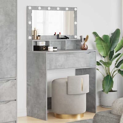 vidaXL - Slaapkamer - Toilet - Tafels - Beton - Grijs - 80 - x - 39,6 - x - 135 - cm