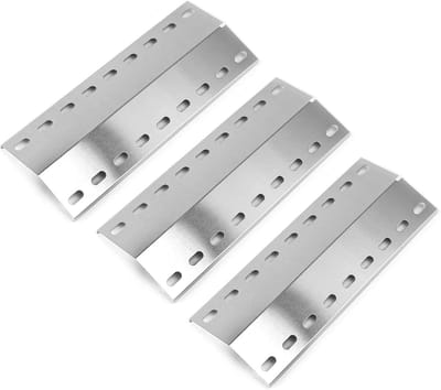 Universele branderafdekking 39.5 x 15 cm voor diverse grillmodellen, roestvrijstalen vlamverdeler, vervangingsonderdelen voor buitenkoken en barbecueën