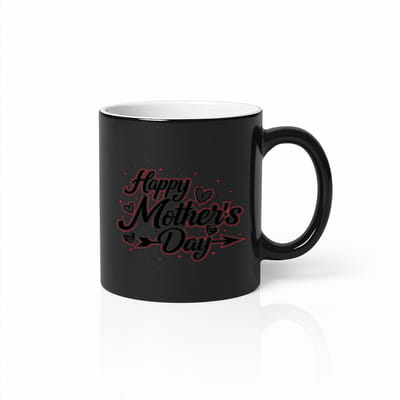 Happy Mother's Day Tovermok - Warmtegevoelige Kleurwisselende Mok - Verrassing voor Mama - 330 ml - Zwart