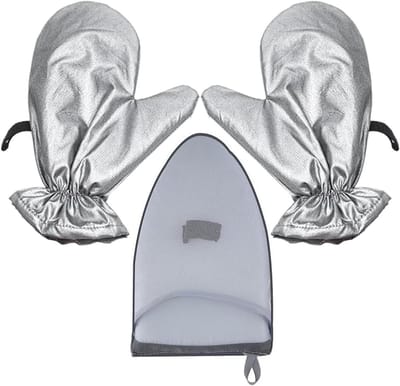 Stoomwerende Handschoenen - Hittebestendige Mittens - Kleding Stomen - Waterdicht Ontwerp - 30 x 25 x 4 cm - Grijs