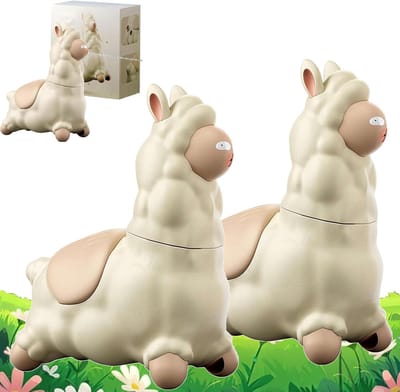 Spuitend lama speelgoed - Alpaca watersproeier - Buiten spelen - Roterende sproeikop - 12 x 10 x 5.5 cm - Beige