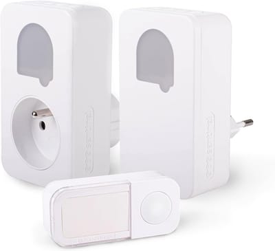 Draadloze Bel - Batterijvrij Signaal - Gasten Ontvangen - Set van Twee - 75 x 71 cm - Wit