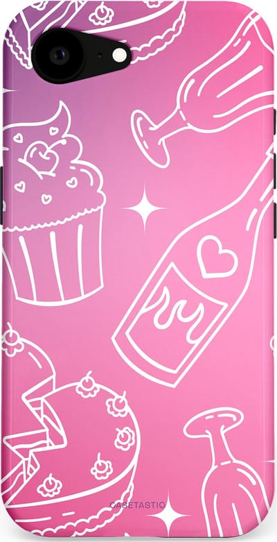 Casetastic Hoesje Geschikt voor Apple iPhone 16e Magsafe - Stijlvolle Beschermende Duo-layer Case - Roze Gebakfeest