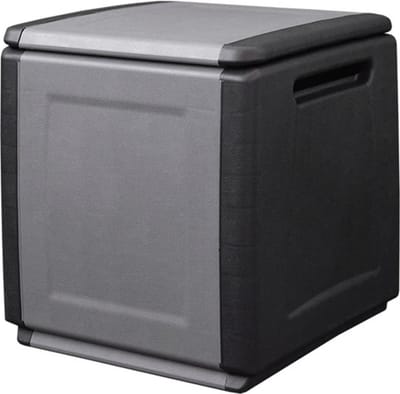 vidaXL - Tuinbox - 130 - L - 54x53x57 - cm - donkergrijs - en - zwart