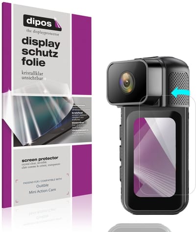 dipos – 4x Beschermfolie geschikt voor Ouitble Mini Action Cam | Krasbestendige & heldere Screenprotector Ultra-Thin