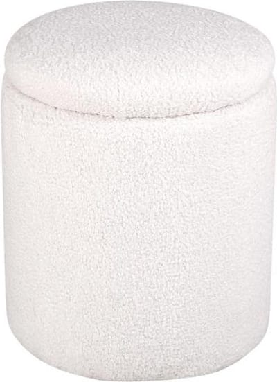 Svea - Zara poef - teddy - wit
