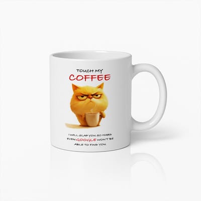 Grappige Boze Kat Koffiemok 330ml – Raak Mijn Koffie Niet Grap Beker – Humoristisch Cadeau voor Koffieliefhebbers