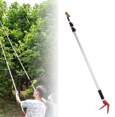 Telescopische Snoeischaar - Takkenknipper Lange Steel - Fruit Plukken Snoeien - Cut & Hold Systeem - 5 Meter Bereik - Groen
