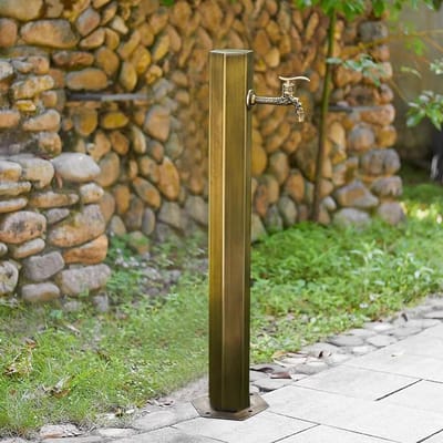 Buiten Waterkolom - Tuinkraan Vrijstaand - Tuin Besproeien - Roestvrij Staal - 50/86 cm - Zilver
