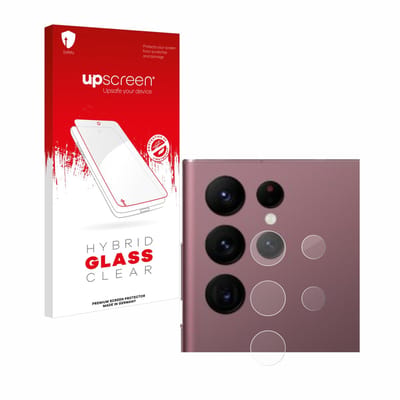 upscreen - Screenprotector voor Samsung Galaxy S22 Ultra 5G Enterprise Edition (ALLEEN Camera Lens) - Folie Beschermfolie Beschermglas transparant