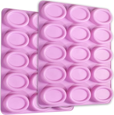 Ovale siliconen mal, 2 verpakkingen 12-holte siliconen mallen met antiaanbaklaag voor cakepops, zeep, chocolade, koekjes, badbommen, cheesecakes