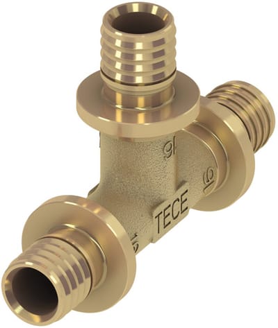 TECE TECEflex Serie - Messing T-Stuk - 25 x 25 x 25 - Voor Water- en Verwarmingssystemen