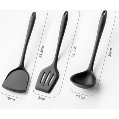 Ensemble d'ustensiles de cuisine en silicone de qualité alimentaire Résistant à la chaleur Ustensiles de cuisine Cuisine Antiadhésive Accessoires de cuisine gray