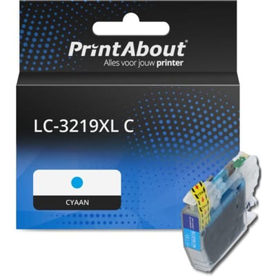 PrintAbout huismerk Inktcartridge LC-3219XL C Cyaan Hoge capaciteit Geschikt voor Brother