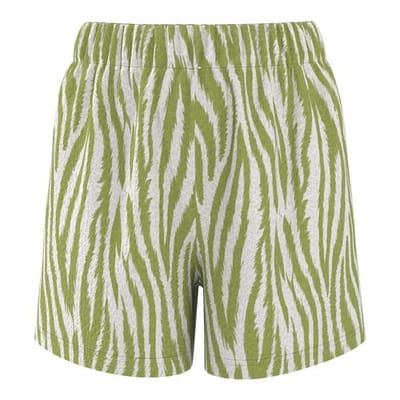 ESMARA Dames shorts met crinkle-structuur (Groen/print, XS (32/34))