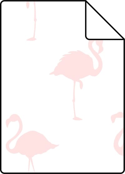 Proefstaal ESTAhome behang flamingo's licht roze en wit - 26.5 x 21 cm - 138918-S
