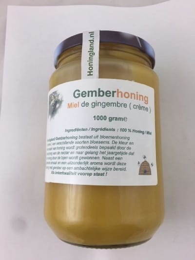 Honingland: Gemberhoning, Miel de gingembre 1000 gram.