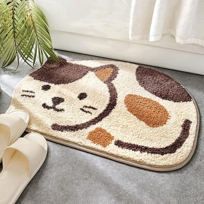 Antislip Beige Badmat Voor Katten Zachte En Absorberende Badkamer Vloermat Geschikt Voor Douche Toilet En Voordeur Makkelijk Schoon Te Maken Afmeting 45 Bij 65 Centimeter