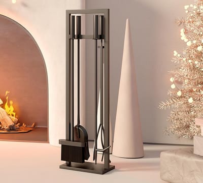5-delige Haardgereedschap Set Smeedijzer Zwart Schoorsteen Accessoires