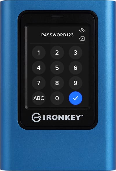 Kingsong IronKey Vault Privacy 80 960 GB Externe harde schijf (3,5 inch) USB-C Blauw IKVP80ES/960G